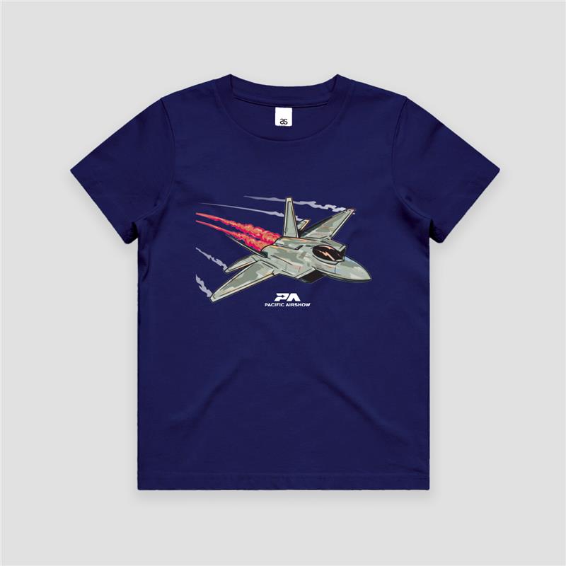 2025 Pacific Airshow F22 Kids T-Shirt Blue